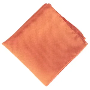 Oranje polyester pochet met fijne ruitjes voor heren, perfect voor formele trouwpakken.