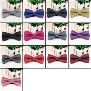 Farfallino jacquard in tinta unita da uomo matrimonio papillon vari colori disponibili