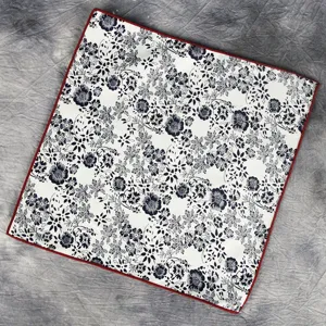 Men cotton floral pocket square business suit handkerchief stylish chest pocket accessory