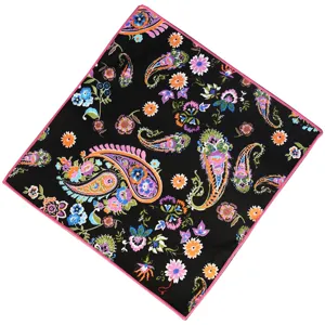 Men's silk pocket square vintage paisley floral handkerchief suit pocket square for wedding.