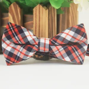 Classic British style children cotton plaid bow tie for kids performance and daily wear.