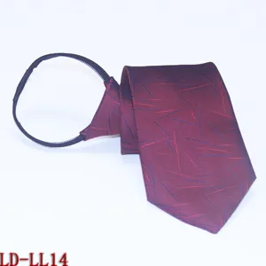 Heren ritssluiting stropdas 8cm zakelijk formeel lui stropdas bordeaux abstracte lijnen detail