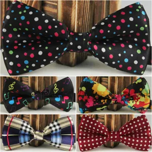 Farfallina Stampata in Poliestere da Uomo Affari Matrimonio Abito Formale Accessorio Collo Motivo Geometrico