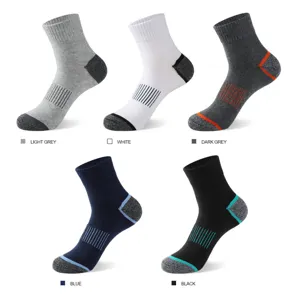 Men athletic mid-calf sports socks breathable running cycling outdoor socks 5 pairs set
