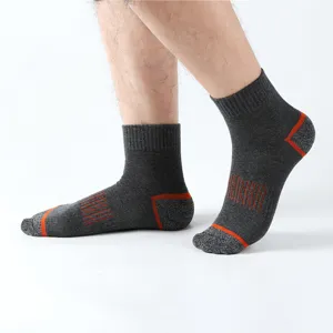 Men's athletic crew socks, breathable sports socks for running, hiking, cycling, and fitness.