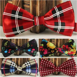 Herren Klassisch Polyesterseide Fliege Britischer Stil Karo Bedruckte Fliege Für Hochzeit Party Business Formale Kleidung