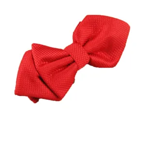 Einfarbiger roter Herren Polyester Jacquard spitz zulaufender Fliege Hauptproduktansicht