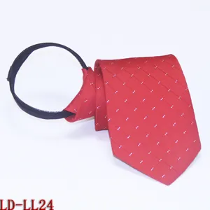 Heren rode ritssluiting stropdas voorgestrikt met wit patroon voor zakelijke formele kleding 8cm