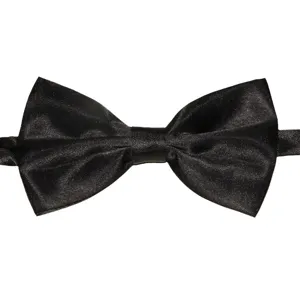 Nœud papillon classique en satin noir pour homme, accessoire formel en polyester.