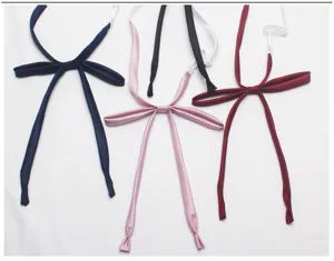Japanese JK uniform ribbon ties, solid color pre-tied bow knots for school graduation.