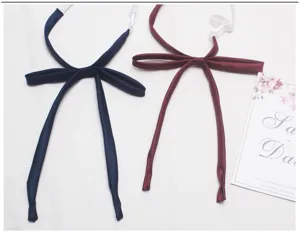 Japanese JK uniform ribbon bow tie solid color collar flower set for school girls daily wear