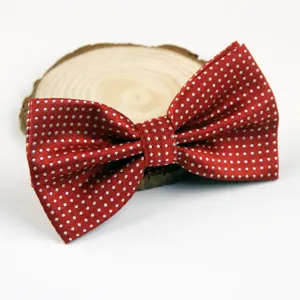 Klassische rote Fliege mit Punkten für Herren, elegante Polyester Accessoires für Hochzeit.