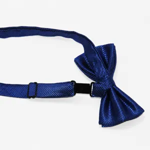 Farfallino jacquard in poliestere blu per bambini con cinturino regolabile e fibbia sicura.