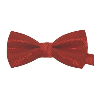 Farfallino rosso in poliestere per bambini, elegante motivo jacquard per feste e spettacoli.