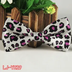 Pajarita con estampado de leopardo para hombre poliéster elegante boda fiesta corbata formal