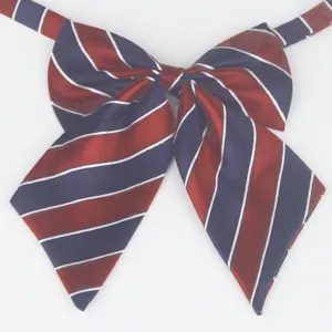 Farfallina JK a righe per uniforme, nastro classico preannodato accessorio scuola donna.