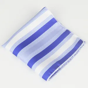 Blau weiße gestreifte Herrentasche für Anzug, elegante Hochzeits Business Taschentuch.