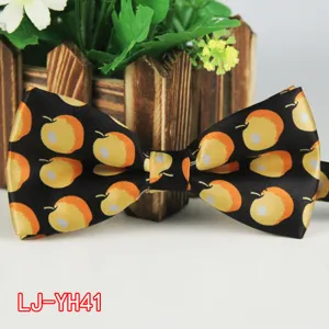 Pajarita estampada de poliéster para hombres adultos, patrón de fruta para fiesta boda.