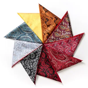 Heren Paisley Borstzakdoek Vintage Jacquard Zakdoek Zakelijke Trouwpak Borstzak Doek Polyester