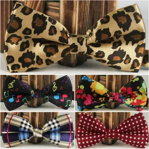 Pajarita Estampada de Moda para Hombre Seda de Poliéster Dibujos Animados Geométrico Rayado Boda Fiesta Negocios Ajustable