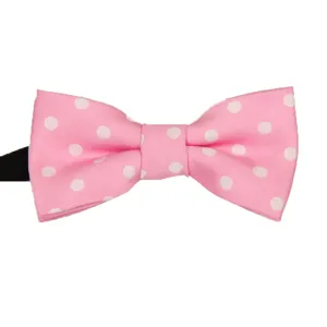 Nœud papillon rose à pois pour enfant polyester bébé mignon cravate accessoire formel