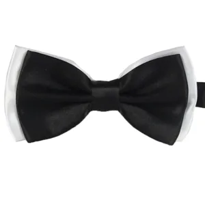 Klassische schwarz-weiße doppelseitige Satin Fliege für Hochzeit Party Herren Abendmode.