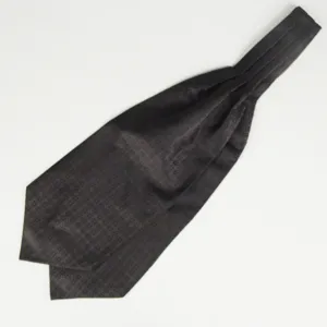 Heren formele ascot stropdas gedetailleerd overzicht, elegante geometrische jacquard das.