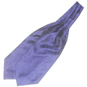 Paarse paisley heren ascot stropdas formele halsdoek Britse stijl accessoire
