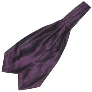 Heren formele paarse polkadot ascot stropdas Britse stijl polyester halsdoek detail