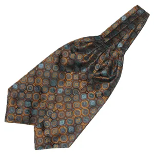 Heren formele polyesterzijde stropdas Britse vintage geometrisch geweven ascot das