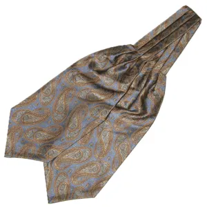 Heren formele polyester paisley ascot das, elegante vintage Britse stijl das voor pakken