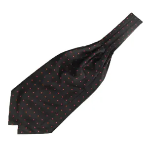Heren formele zwarte rode polkadot polyester cravat ascot stropdas Britse stijl