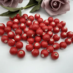 Jingdezhen Ceramic Loose Beads DIY Handmade Bracelet Necklace Hairpin Jewelry Accessories Craft Ceramic Round Beads