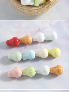 Perline in ceramica per gioielli fai da te, perline irregolari colorate per bracciali fatti a mano.