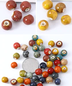 Perles en céramique de Jingdezhen perles d'espacement gros trou fournitures DIY