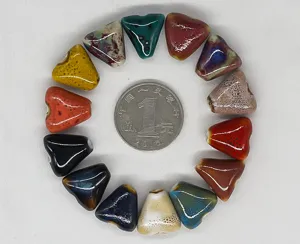 Glazed ceramic triangle beads DIY craft jewelry making material bracelet necklace pendant accessories