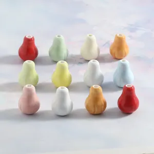 Perle in ceramica a forma di pera colorate accessori fai da te bracciale collana bigiotteria