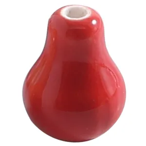 Perla in ceramica rossa a forma di pera DIY creazione gioielli braccialetto collana accessorio