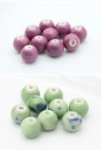Colorful Ceramic Round Beads Loose DIY Jewelry Making Bracelets Accessories Craft Supply