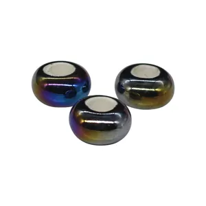 Colorful electroplated ceramic spacer beads large hole DIY charm bracelet jewelry making materials