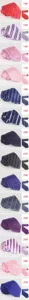 Detailed view of men's business jacquard and striped polyester ties in multiple colors.
