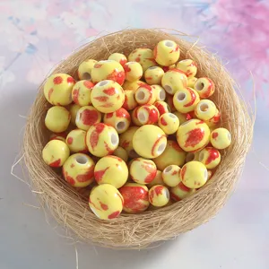 Glazed ceramic round beads large hole loose beads for DIY handmade bracelets necklaces 6-10mm