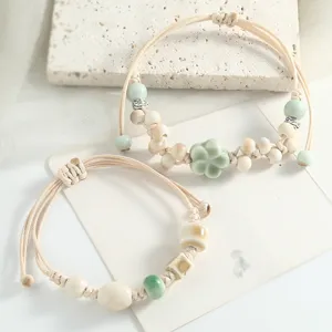 Handmade woven ceramic beaded bracelet retro Chinese style aesthetic jewelry for women