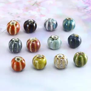 Retro Glazed Watermelon Ceramic Beads DIY Loose Beads Multi Color Porcelain Bead For Bracelet Necklace Jewelry Making