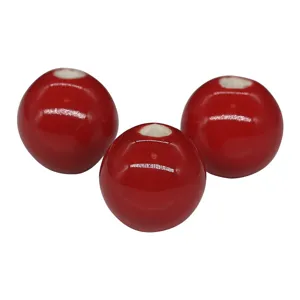 16mm grand trou perles en ceramique rouge DIY bijoux accessoires faits main collier pendentifs