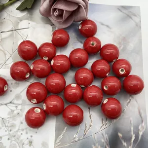 Perline di ceramica rossa sfuse da 18mm per gioielli fai da te bracciali collane accessori
