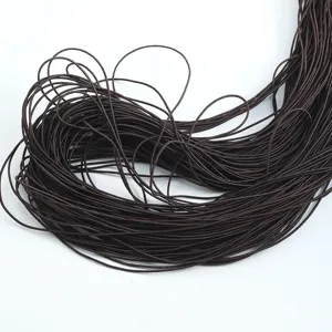 Cordón elástico marrón de 1.2mm para abalorios artesanales, hilo elástico para hacer joyas.