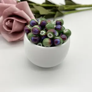 Jingdezhen ceramic loose beads for DIY jewelry making, handmade bracelet necklace accessories.