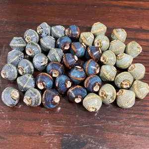 Cuentas de cerámica hechas a mano forma de trompo irregular accesorios de joyería DIY