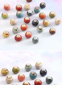 8mm glazed ceramic beads for DIY bracelet jewelry making, colorful round loose spacer beads.